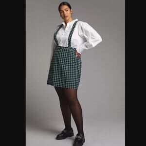 Anthropologie Maeve Plaid Pinafore Skirt - New - 20W